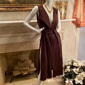 Laundry by Shelli Segal long brown faux suede duster/vest. Great for layering